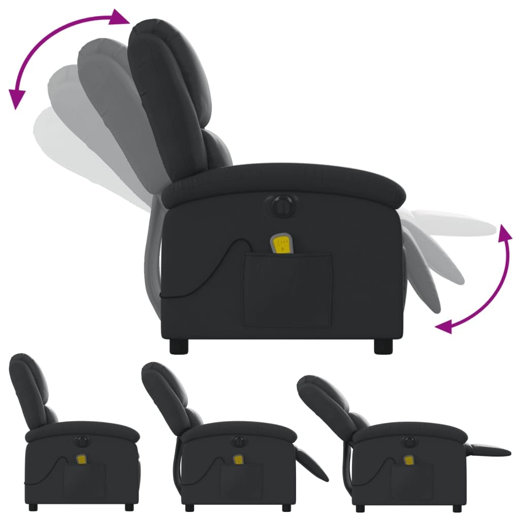 Homgoday Massagesessel, elektrisch, neigbar, aus echtem Leder, Sessel, Relaxsessel, Massagesessel für den ganzen Körper