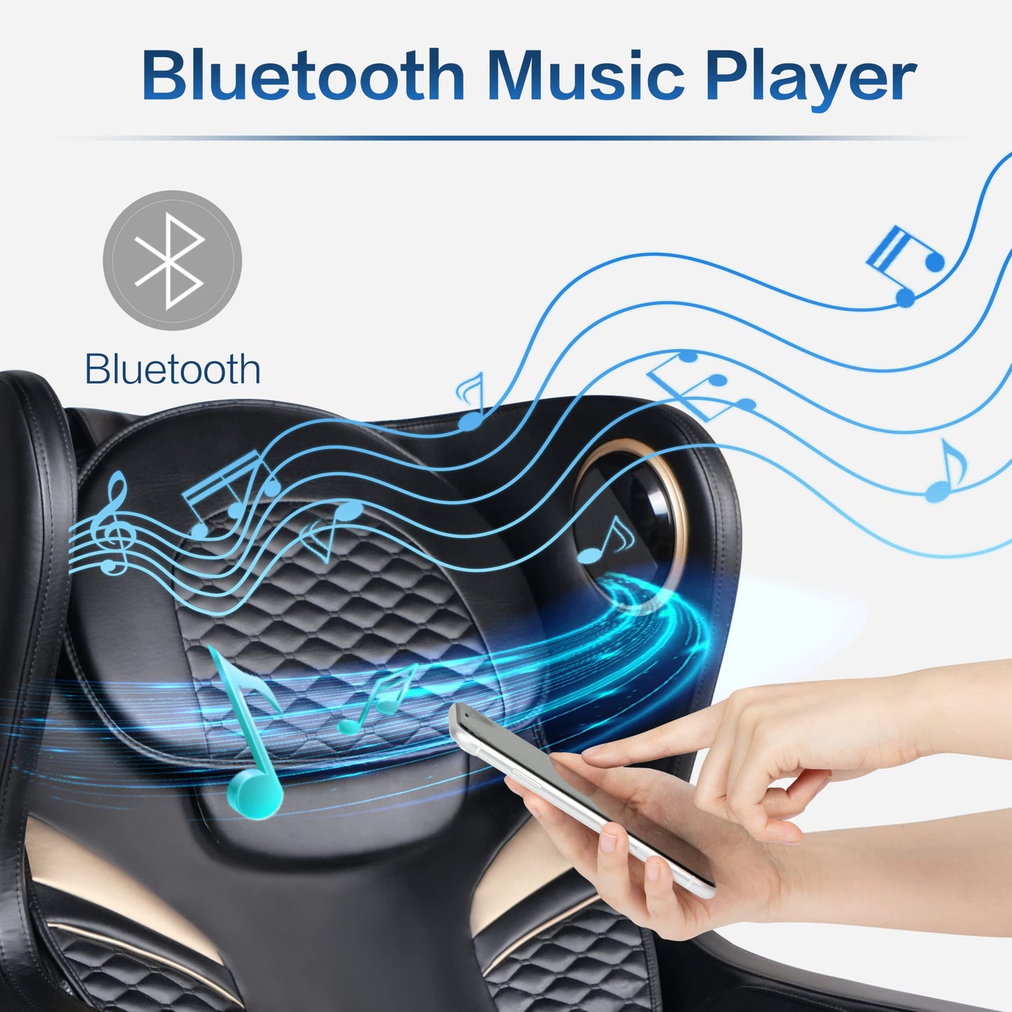 Rotai 3D Massagesessel – Kompakter SL-Schienen Massagestuhl mit Automatikprogrammen, USB & Bluetooth, Elektrischer Relax- & Fernsehsessel