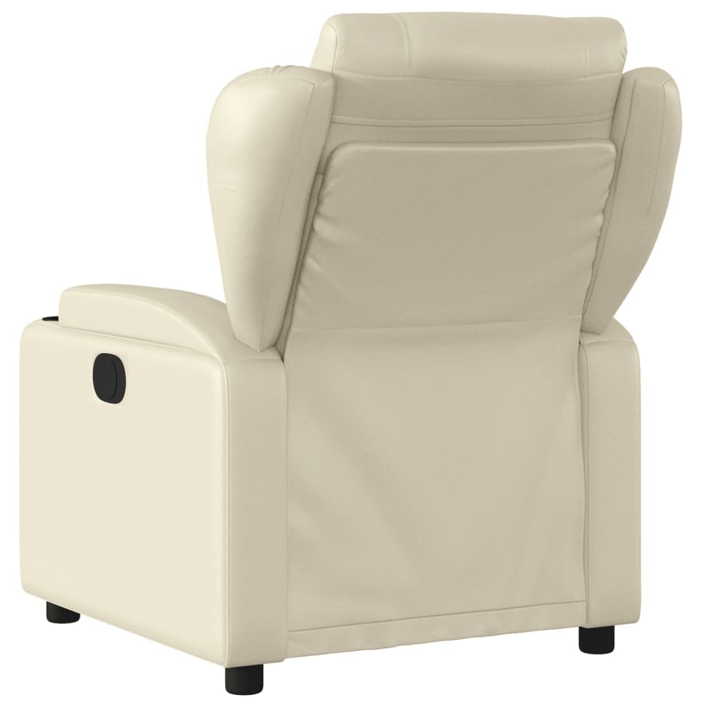 Homgoday Elektrischer Massagesessel – Neigbar, Ganzkörpermassage, Relaxsessel aus Creme-Kunstleder, ideal zum Entspannen