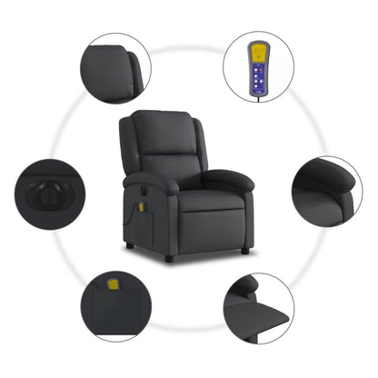 Homgoday Massagesessel, elektrisch, neigbar, aus echtem Leder, Sessel, Relaxsessel, Massagesessel für den ganzen Körper