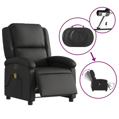 Homgoday Massagesessel, elektrisch, neigbar, aus echtem Leder, Sessel, Relaxsessel, Massagesessel für den ganzen Körper