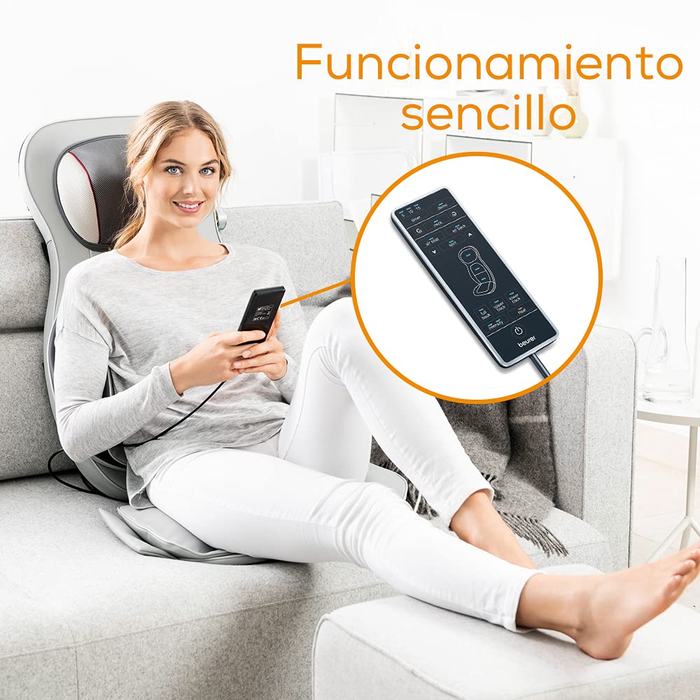 Beurer MG 320 Shiatsu Massageauflage & FM 60 Fußmassagegerät – Für Rücken, Nacken, Beine, mit Luftkompression, Licht, Wärme & 18 Massageköpfen