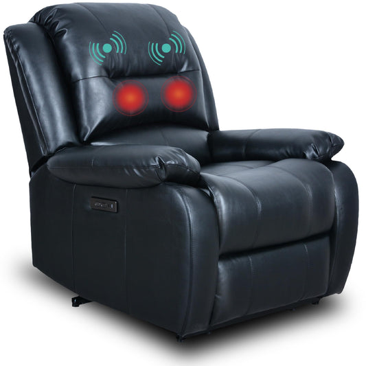 MeitFith Elektrischer Relaxsessel – Ganzkörpermassage, Liegefunktion, Wärme & Aufstehhilfe, Massagesessel & Fernsehsessel in einem