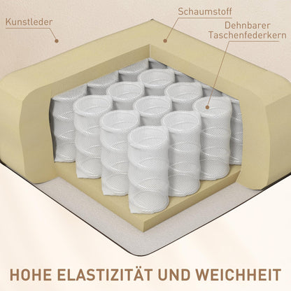 HOMCOM Elektrischer Massagesessel – 5 Modi, Liegefunktion, Kunstleder, Holz & Metall, Relax- & Fernsehsessel, Cremeweiß (84×92×109 cm)